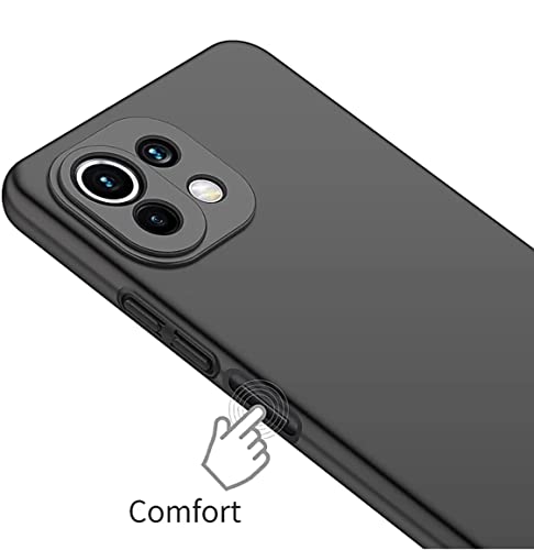 Image of Mobile Back Cover Case for Xiaomi Mi 11 Lite (Silicone Case|CameraProtection|Black SC1510)
