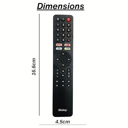 Image of Remote Control for Cemex Smart LCD LED TV, with Netflix, YouTube, Shortcut Keys, Soft Silicon Buttons (Black, Match Old Remote with Picture Before Ordering)