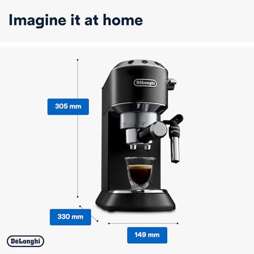 De'Longhi Dedica Style, Traditional Pump Espresso Machine, Coffee and Cappuccino Maker, EC685BK, Black
