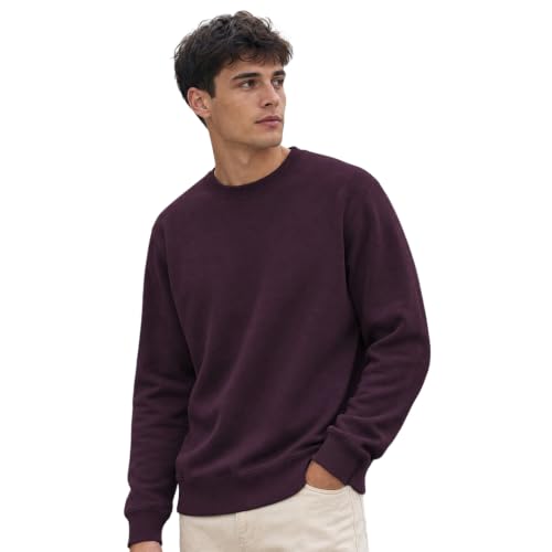 Image of Nobero Sweatshirts for Man Stylish | 280 GSM Rich Cotton Fleece Solid Regular Fit Full Sleeve Sweatshirt for Men | Stylish Casual Wear Winter Crew Neck Sweatshirt for Men