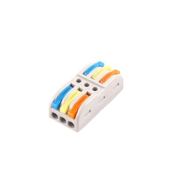 Image of ZIVIK 3 in 3 Out Mini Compact Wire Connectors With Test Hole,40 Pcs Compact Lever Cable Nut Jointner, Universal Quick Wiring Cable Connection Push-in Conductor, Cable Conductor Clamp (40, 3 In 3 Out)