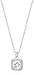 Sterling Silver Cubic Zirconia Square Halo Pendant Necklace