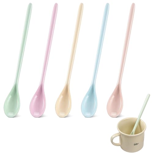 5er-Pack PlastiklöFfel,Bunt EierlöFfel Kunststoff,EislöFfel Plastik,Langer LöFfel,Heimgebrauch EierlöFfel Plastik,Geeignet FüR...