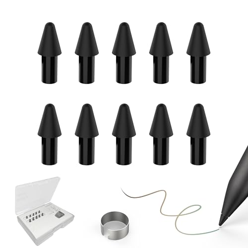 Pen Tips Compatible with Remarkable Paper Pro, Replacement Tips for Marker Plus/Marker Pen, Carbon-Filled Tips/Nibs with Storage Box (Black 10-Pack)