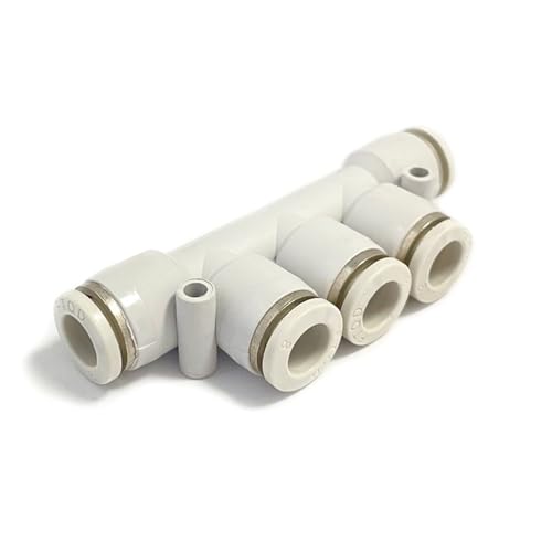White Trachea Quick Connector Five-way Plastic Pneumatic Fittings PK-4/6/8/10/12mm 50/100Pcs(PK12(50PCS))