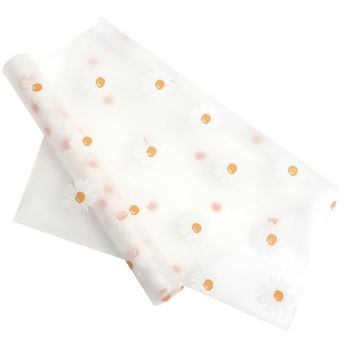 ARTIBETTER Protector Antideslizante para Cajones y Armarios Forro de EVA Transparente con Diseño de Margaritas Resistente al Agua y Fácil de Cortar para Estantes de Cocina y Frigorífico