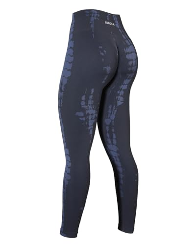 Image of AUROLA Serpent Snake Seamless Scrunch Workout Leggings for Women,Girls Squat Proof Ribbed Thick Active Gym Pants
