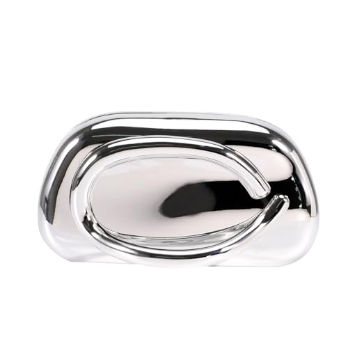 Evening Clutch Purses Women Acrylic Handbags Trendy Decoration Metal Handlebars Shoulder Crossbody Bag Wedding Party Casual (Silver)