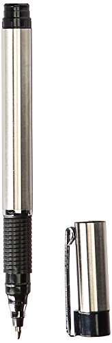 Zebra R-301 Stainless Steel Rollerball Pen, Fine Point, 0.7mm, Black Ink, 2-Count