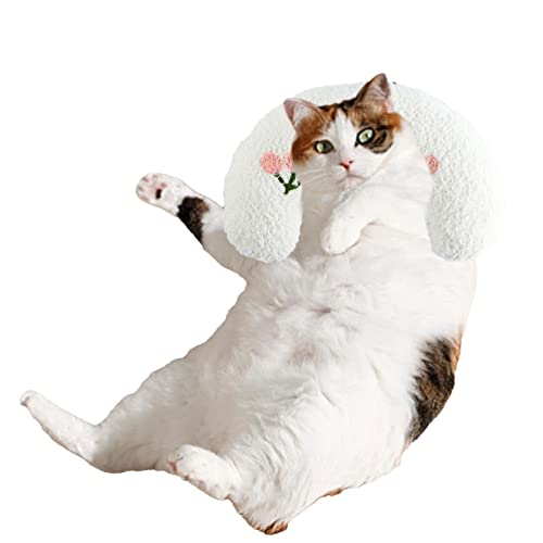 A/A Halbes Krapfen-Katzen-und Hundekissen, Haustierbett für Kleine Hunde - Weiches, Flauschiges Kissen, Strapazierfähiger Stoff, Maschinenwaschbar