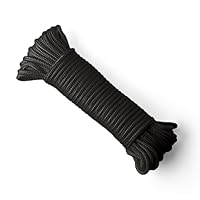 SNURO Nylon Seil (6mm, 20M, Schwarz) - Paracord Schnurr mit starkem Nylon Material - Reißfeste Paracord Schnur - reissfest & leicht - Bruchkraft 622 kg