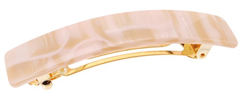 France Luxe Rectangle Barrette - Nougat Pink