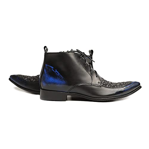 NEW Men Ankle Boots Mens Pointed Lace Up High Top Boots Show For Business Pure Leather2