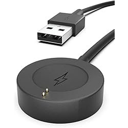 Cargador Inalambrico Smartwatch Fossil Sinoacc Cargador para Fossil Gen 6, Gen 5, Gen 5E, Gen 4 Smartwatch Cable de Carga para Emporio Armani, Skagen falster 2, Misfit Vapor 2, Diesel Guard 2,5, Michael Kors Runway 3.3Ft/1M Negro