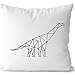 JUNIWORDS Kissen, Origami Brachiosaurus, 40 x 40 cm, 2-farbig, Weiß-Hellblau