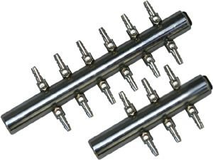 Stainless Steel Air Pump Manifold 8 Ports, Aeration Distribution for Water Garden Koi Fish Ponds and Aquarium Airline Accessory Splitting