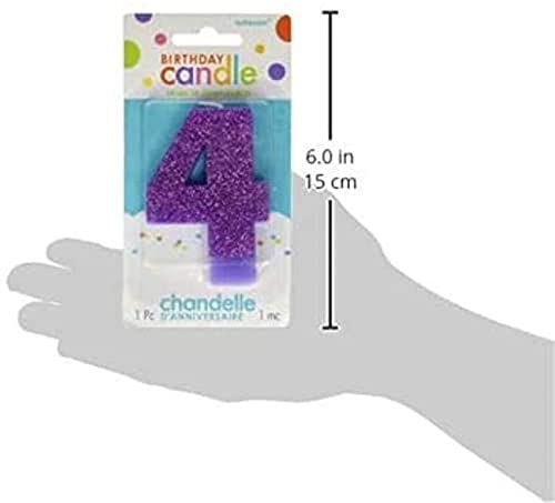 #4 Glitter Birthday Candle | Purple | Party Supply #TOP1