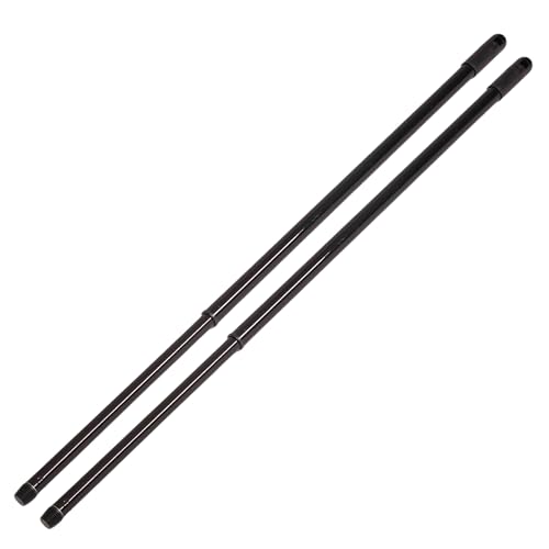 Novaliv Lot de 2 manches de balai télescopiques avec filetage 80-130 cm - Noir - Manche en métal pour balai - Filetage allemand - Manche universel de...