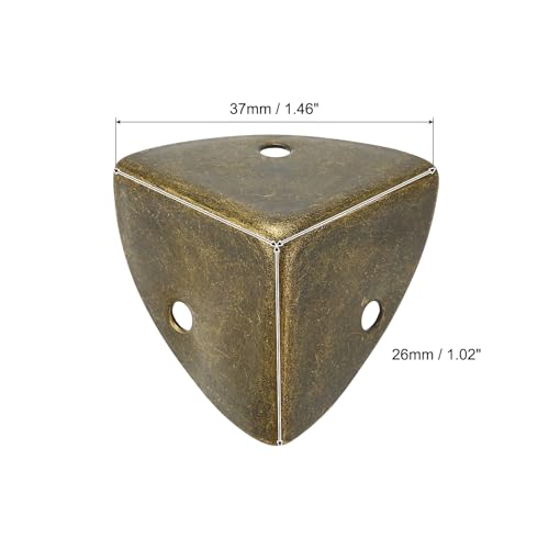 Image of uxcell 8 Pcs Decorative Box Corner Cover, 26mm Metal Edge Guard, Furniture Corner Edges Protector with Screws, Bronze