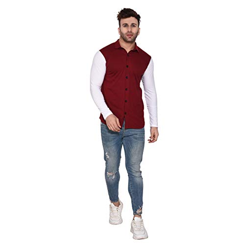 Image of Geum Men's Cotton Full Sleeve Spread Collar Casual Shirt