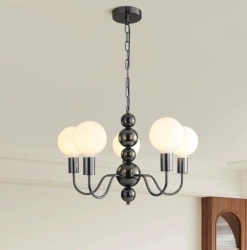 Suspension Mid Century en verre opale pour illuminer vos dîners rétro