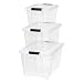 IRIS USA, Inc. TB-56D/28/17 Combo, Stack & Pull Box, 19, 31.75 and 53 Quart, Clear, 3 Count