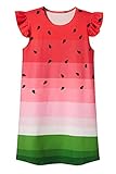 uideazone Pajamas Dresses for Girls Red Pink Green Sleeveless Crewneck Nightgowns Nightdress Sleepwe
