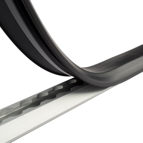 Profilo di copertura per binari airline, 100 cm, protezione per guida airline, in plastica flessibile, colore nero, protegge da sporco e danni, facile da montare e tenuta salda