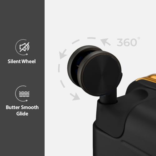 Image of Maleta Gold Series Check-in Medium | 24 inch, Corner Protection| Aluminium Frame | Medium Size Spinner Wheel Hard Side Trolley Bags For Luggage| Suitcase For Travel (Black, Checkin-Medium)