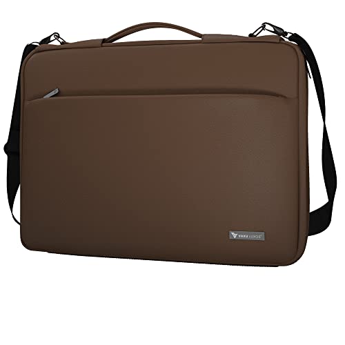 Vaku Luxos® Da Valencia Premium Collection Leather Laptop Messenger Bag| Briefcase for Men and Women compatible with MacBook Up to 15″, with adjustable strap