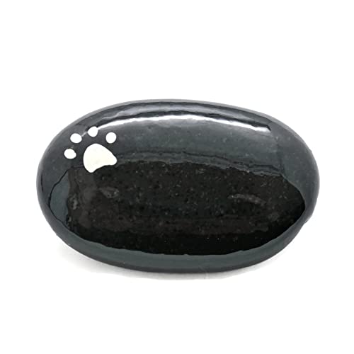 Andys Steinwelt® Tiergrabstein mit Wunschtext personalisierbar Gedenkstein für Haustiere mit Tierpfote, Trauerstein ca. 7-8 cm für Hund, Katze und Kleintiere würdiges Andenken und Grabbeigabe