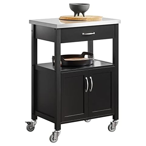 SoBuy FKW22-SCH Kitchen Trolley with Storage Cover