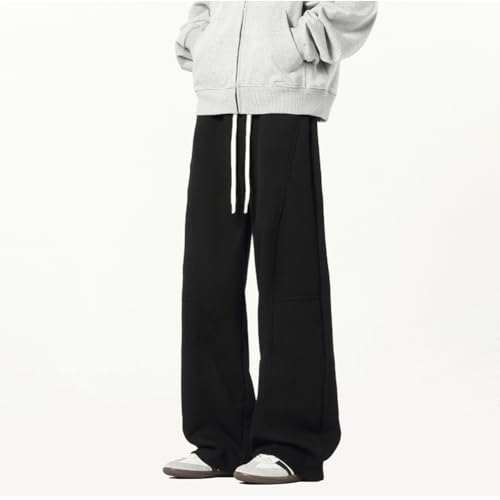 HBER Wide Leg Sweatpants for Men Teen Boy Elastic Waist Baggy Open Bottom Loungewear Y2K Streetwear Drawstring Sweat Pants4