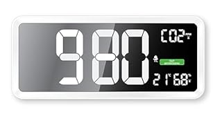 Technoline WL1040 Luftgüte-Messgerät, Wanduhr, CO2-Anzeige, farbige Darstellung Gehaltes mit grafischen Lüftungsempfehlungen, Weiß