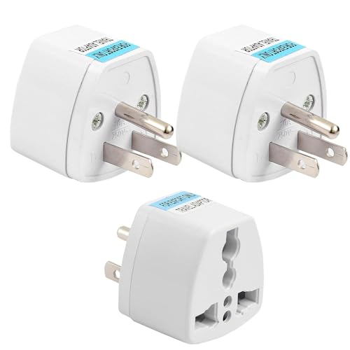 Image of Ocko Universal Type B USA Conversion Adapter Plug | 3 Pin Converter Socket | Indian to Universal Adapter | USA, Canada, Brazil to India | Suitable for Laptop, Camera, Charger (Pack of 3, White)