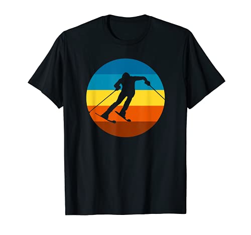 Mogul Skiing Retro Sunset T-Shirt