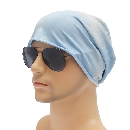 Image of ZLYC Cotton Thin Slouchy Beanie Hat for Men Women Fashion Soft Stretch Knit Skull Cap