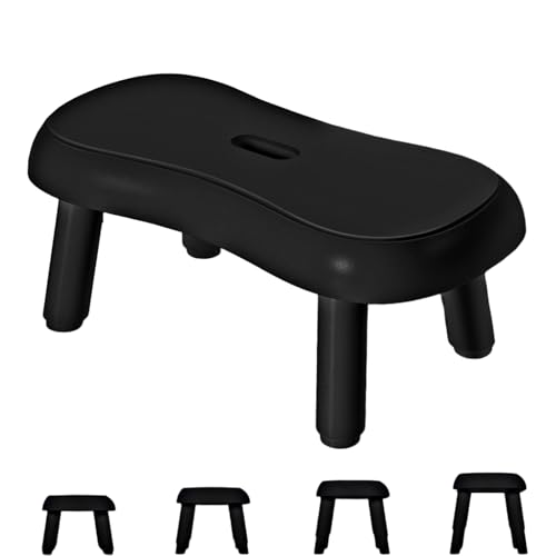 Toilet Stool Squat Adult, Poop Stool for Bathroom with Non-Slip Design, Adjustable Height from 6.7 to 9 inches (Black)