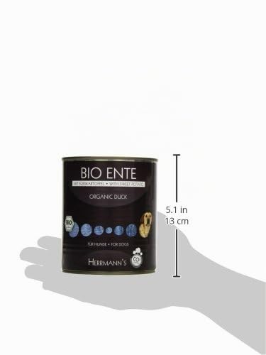 Herrmanns Bio Hundefutter Ente Menu 1 mit Süßkartoffel, Kürbis, Nachtkerzenoel 800 g, 6er Pack (6 x 800 g)