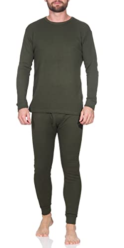MATY FASHION Thermounterwäsche Herren Funktionswäsche Winter Lange Skiunterwäsche Set Atmungsaktiv 4 (Grün, L) Cover