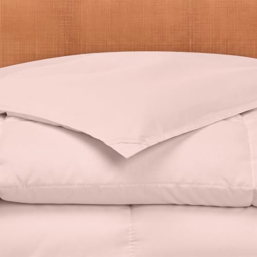 Image of Modern Threads Comforter Duvet Insert, Reversible Quilted Down Alternative Comforter with Corner Tabs, All Season Bedding, Twin, Blush