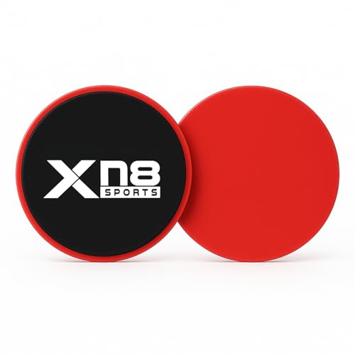 Xn8 Core Sliders for Exercise – Dual-Sided Gliding Discs for Women & Men – Abdominal & Full Body Workout, Home Gym, Pilates, Flexibility & Fitness – Use on Carpet, Hardwood & Tile Floors – Pack of 2