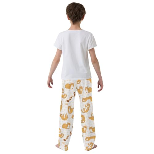 Boys' Pants Funny Cartoon Cute Cats Hearts Long Bottoms Jogger Pants Elastic Waist Trousers with Pockets S-XL3