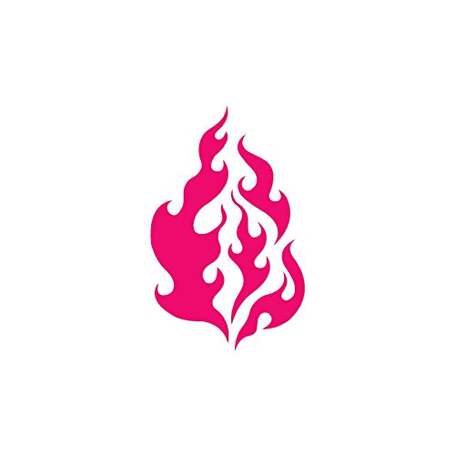 Image of Fire Flames Art - Vinyl Decal Sticker - 5.75 inch x 9.25 inch - Hot Pink