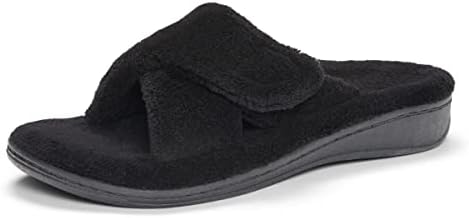 ORTHAHEEL Women's Relax Slipper, Black Terry, 8.0 M | Image 1