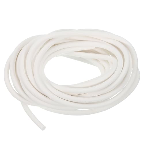 uxcell Silicone Foam Seal Strip, 6mm(0.24") Dia 5.5 Meters(18.04 Ft) Long Sponge Rubber Weather Seal Strip Round Rubber Cord Solid for DIY Warehouse, Pads, Foam Tubing, Crafts - White