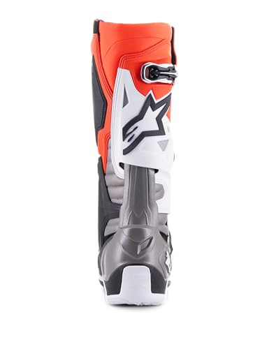 Image of Alpinestars Tech 10 Boots, High-Performance Motocross Boots, CE-Certified, 14, Black /Red Fluo /Orange Fluo /White