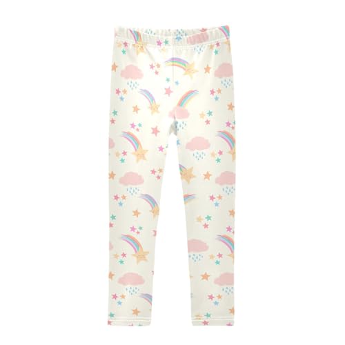 Shooting Star Girls Leggings,Workout Leggings for Girls Toddler Athletic Leggings Size for 3-10T