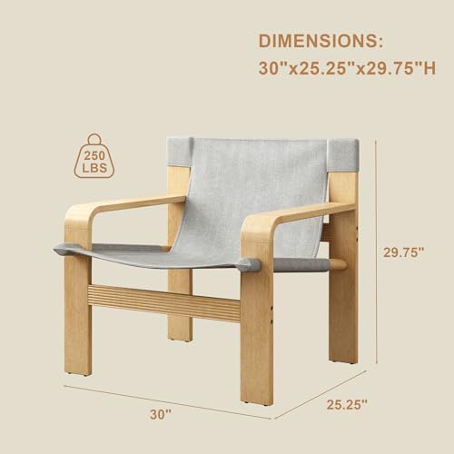 Sillón de tela moderno blanco con estructura de madera miniatura 2