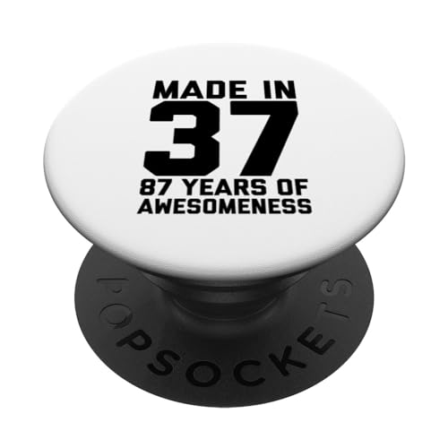 Camisa de cumpleaños 87 para hombre, mujer, abuelo PopSockets PopGrip Intercambiable